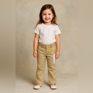 Cat & Jack White Tee and Tan Pants Set